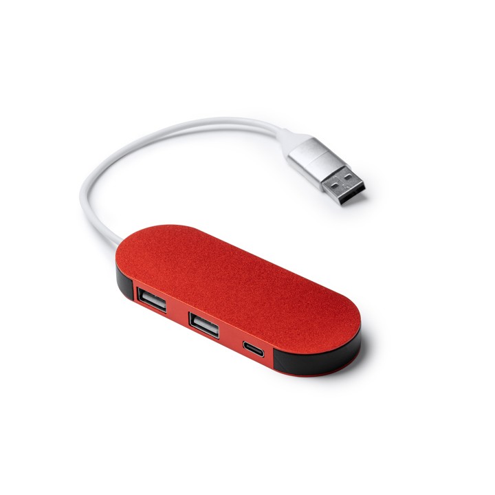 USB Хъб DORIAN от Рециклиран Алуминий