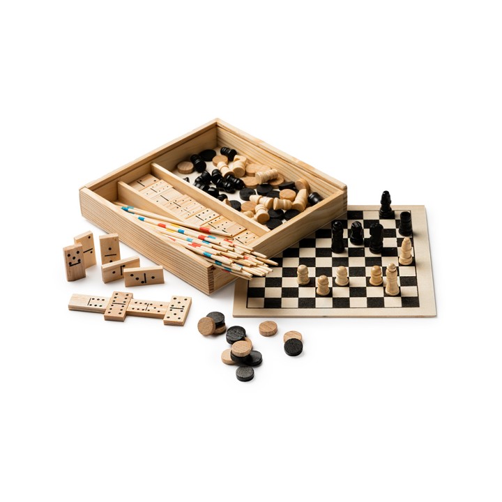 Комплект 4в1 Игри GALVY - Шах, Дама, Домино и Микадо в Кутия