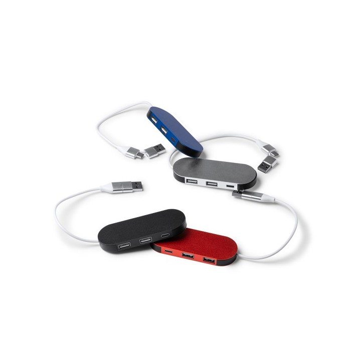 USB Хъб DORIAN от Рециклиран Алуминий