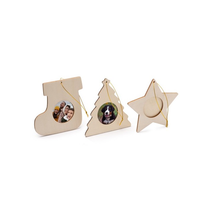 Дървена Коледна Украса с Рамка за Снимка FILEY